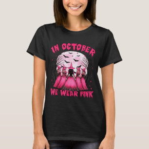 In October We Wear Nk Witch Halloween Breast Cance T-Shirt