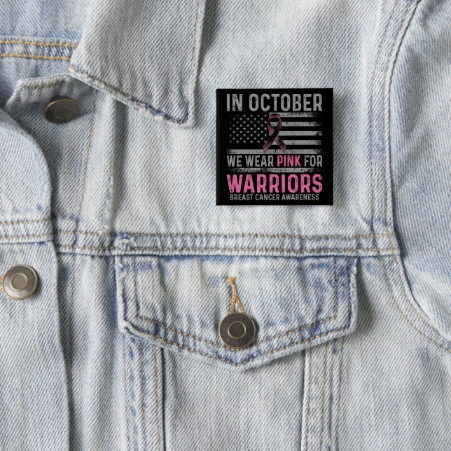 In October we wear pink 15 Cm Square Badge (In Situ)