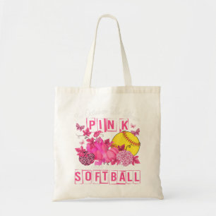 In October We Wear Pink And Watch Softball Breast  Tote Bag
