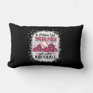 In October we wear pink Baseball Breast Cancer Awa Lumbar Cushion