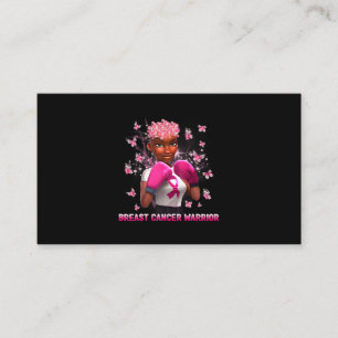 In October We Wear Pink Black Woman Breast Cancer Business Card
