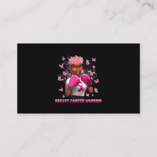 In October We Wear Pink Black Woman Breast Cancer  Business Card