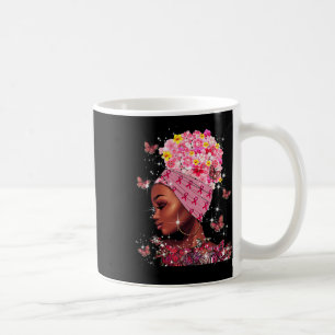 In October We Wear Pink Black Woman Breast Cancer Coffee Mug