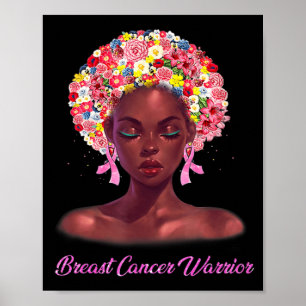 In October We Wear Pink Black Woman Breast Cancer  Poster