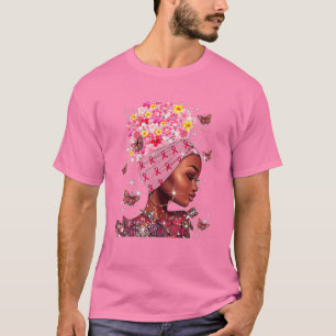 In October We Wear Pink Black Woman Breast Cancer T-Shirt