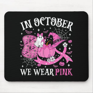 In October We Wear Pink Boo Ghost Breast Cancer Aw Mouse Mat