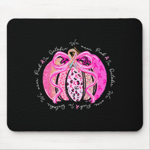 In October We Wear Pink Bow Pumpkin Breast Cancer Mouse Mat