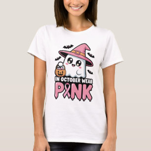 In October We Wear Pink Breast Cancer Awarenes T-Shirt