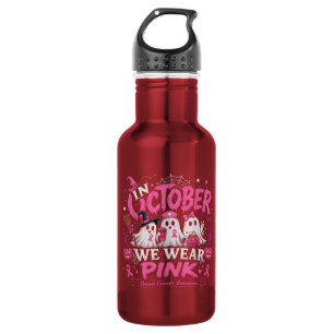 in October We Wear Pink Breast Cancer Awareness 532 Ml Water Bottle