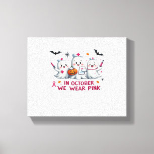in october we wear pink breast cancer awareness Cl Canvas Print