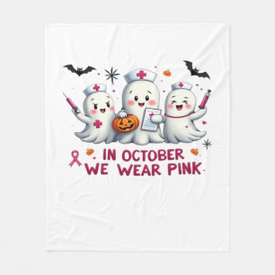 in october we wear pink breast cancer awareness Cl Fleece Blanket