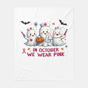 in october we wear pink breast cancer awareness Cl Fleece Blanket