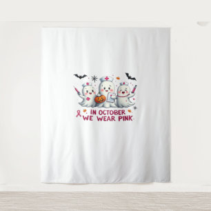 in october we wear pink breast cancer awareness Cl Tapestry