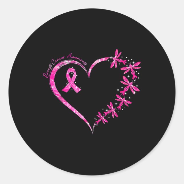 In October We Wear Pink Breast Cancer Awareness Dr Classic Round Sticker (Front)