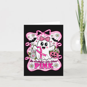 In October We Wear Pink Breast Cancer Awareness Ha Card