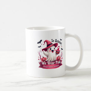 In October We Wear Pink Breast Cancer Awareness Ha Coffee Mug