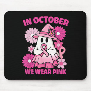 In October We Wear Pink Breast Cancer Awareness Ha Mouse Mat
