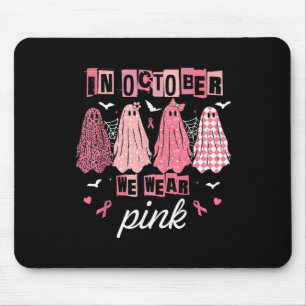 In October We Wear Pink Breast Cancer Awareness Ha Mouse Mat