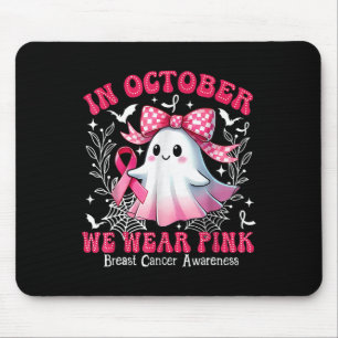 In October We Wear Pink Breast Cancer Awareness Ha Mouse Mat