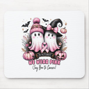In October We Wear Pink Breast Cancer Awareness Ha Mouse Mat