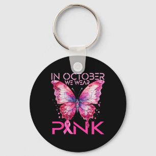 In October We Wear Pink Breast Cancer Awareness Key Ring