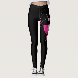 In October We Wear Pink Breast Cancer Awareness Leggings
