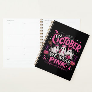 in October We Wear Pink Breast Cancer Awareness Planner