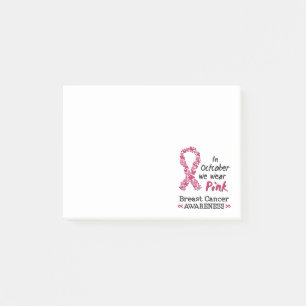 In October we wear pink Breast Cancer Awareness Post-it Notes