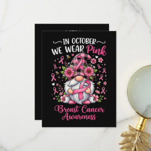 in October We Wear Pink Breast Cancer Awareness Thank You Card
