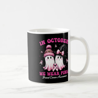 In October We Wear Pink Breast Cancer Halloween Gh Coffee Mug