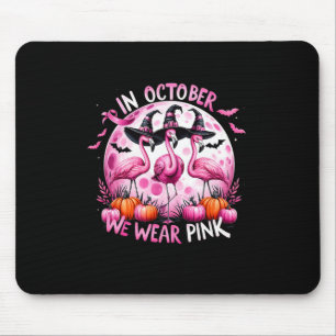 In October We Wear Pink Breast Cancer Halloween Mouse Mat