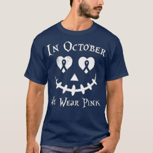 In October We Wear Pink Breast Cancer Jackolantern T-Shirt