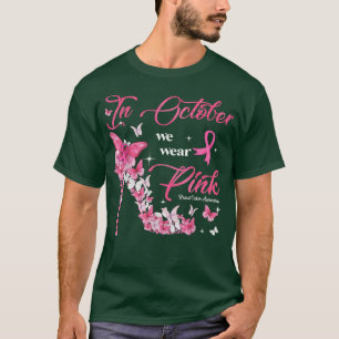 In October We Wear Pink Butterflies Breast Cancer T-Shirt