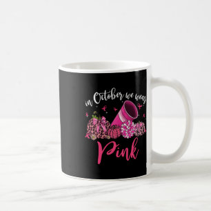 In October We Wear Pink Cheerleading Breast Cancer Coffee Mug