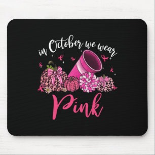 In October We Wear Pink Cheerleading Breast Cancer Mouse Mat