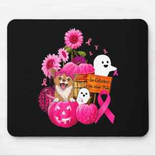 In October We Wear Pink Chihuahua Dog Breast Cance Mouse Mat