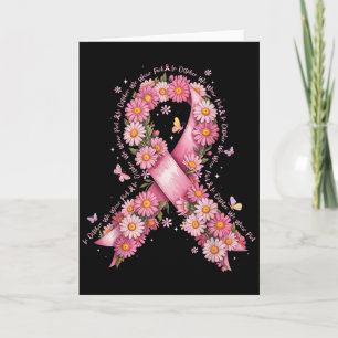 In October We Wear Pink Daisy Floral Ribbon Breast Card