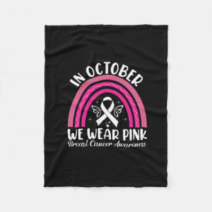 In october we wear pink fleece blanket