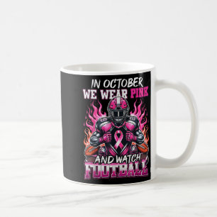 In October We Wear Pink Football Breast Cancer Awa Coffee Mug