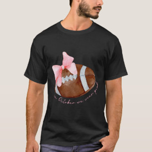 In October We Wear Pink Football Breast Cancer Awa T-Shirt