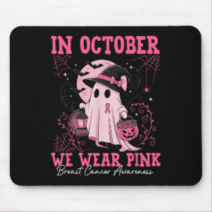 In October We Wear Pink Ghost Breast Cancer Awaren Mouse Mat