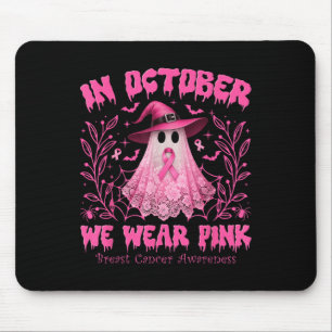 In October We Wear Pink Ghost Breast Cancer Awaren Mouse Mat