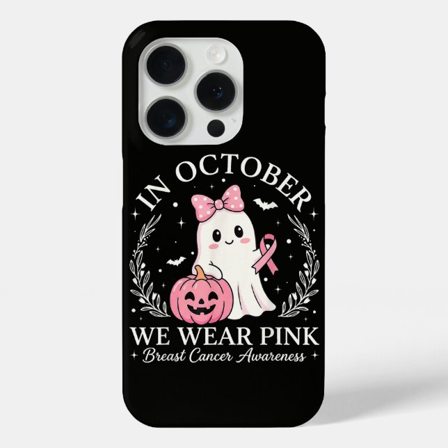 In October We Wear Pink Ghost Halloween Case-Mate iPhone Case (Back)