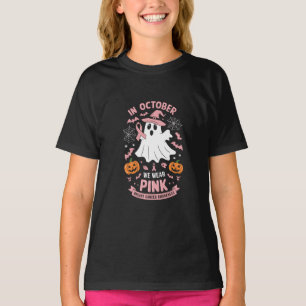 In October We Wear Pink Ghost Witch Breast Cancer  T-Shirt