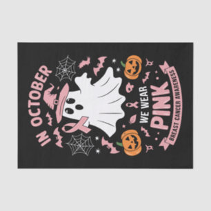 In October We Wear Pink Ghost Witch Breast Cancer  Tissue Paper