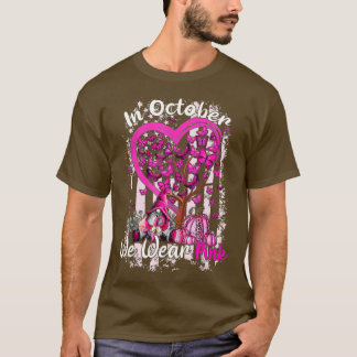 In October We Wear Pink Gnome Breast Cancer Awaren T-Shirt