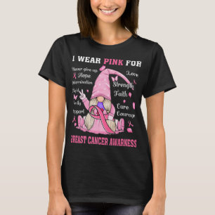 In October We Wear Pink Gnome Breast Cancer Awaren T-Shirt