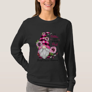 In October We Wear Pink Gnome Breast Cancer T-Shirt