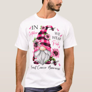  In October We Wear Pink Gnome Breast Cancer  T-Shirt