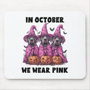 In October We Wear Pink Great Dane Halloween Breas Mouse Mat